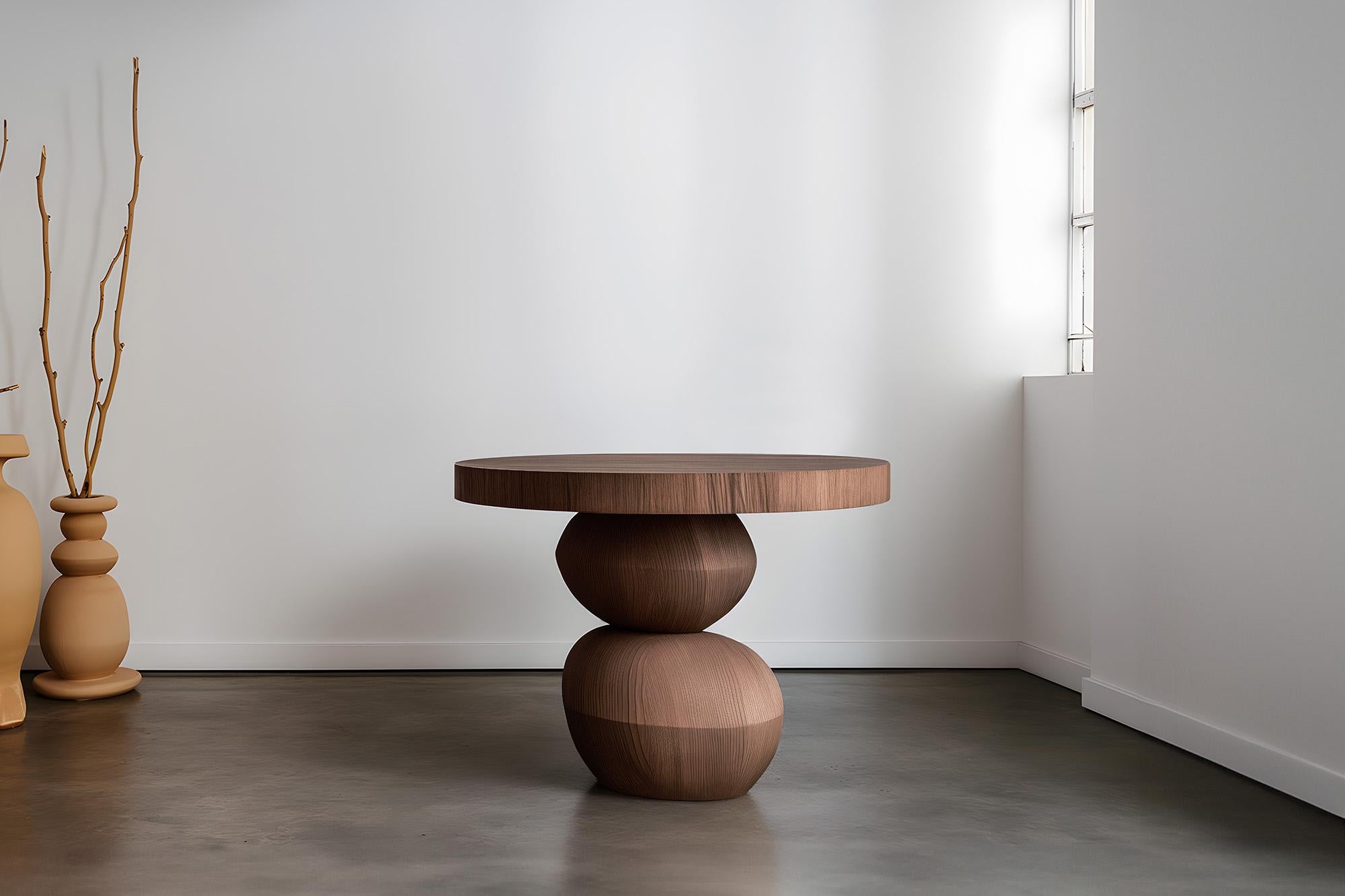 Mexican Elefante Side Table 13 by NONO, Solid Walnut Wood, Dynamic Shapes For Sale