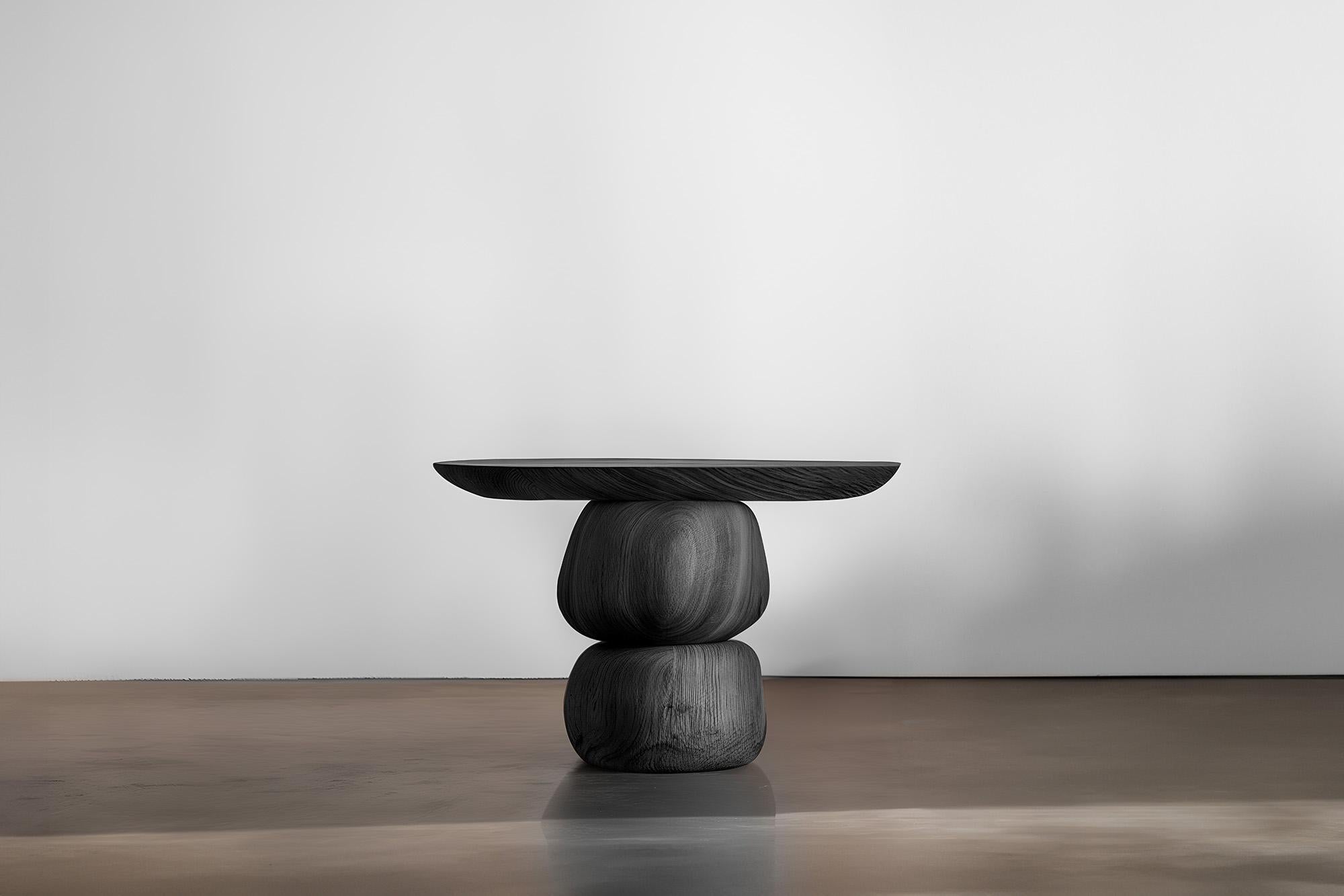 Contemporary Elefante Side Table 13 by NONO, Solid Walnut Wood, Dynamic Shapes For Sale