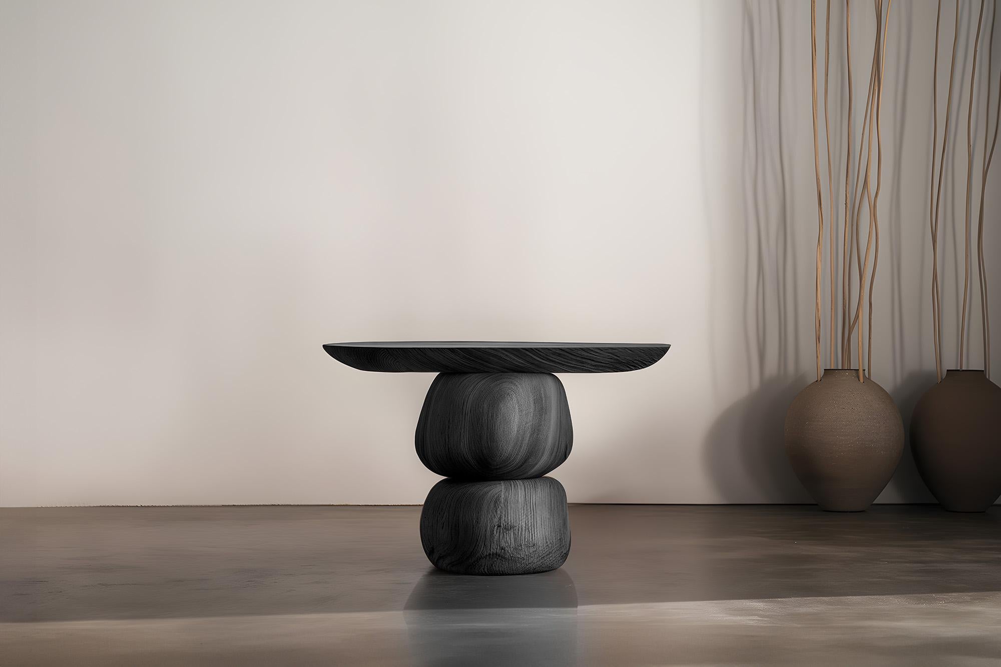 Hardwood Elefante Side Table 13 by NONO, Solid Walnut Wood, Dynamic Shapes For Sale