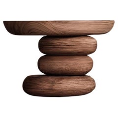 Elefante Side Table 18 by Joel Escalona, Solid Walnut Wood, Decorative Spheres