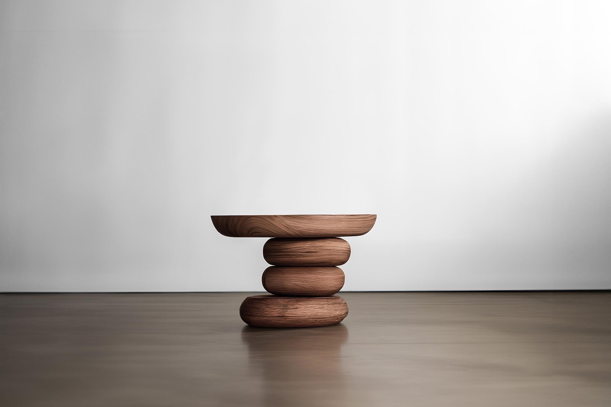 Table d'appoint Elefante 18 par Joel Escalona, bois massif, sphères décoratives
—————————————————————
Le produit de base est fabriqué en bois de chêne rouge massif, disponible en finition naturelle ou teintée noire. D'autres options de bois sont