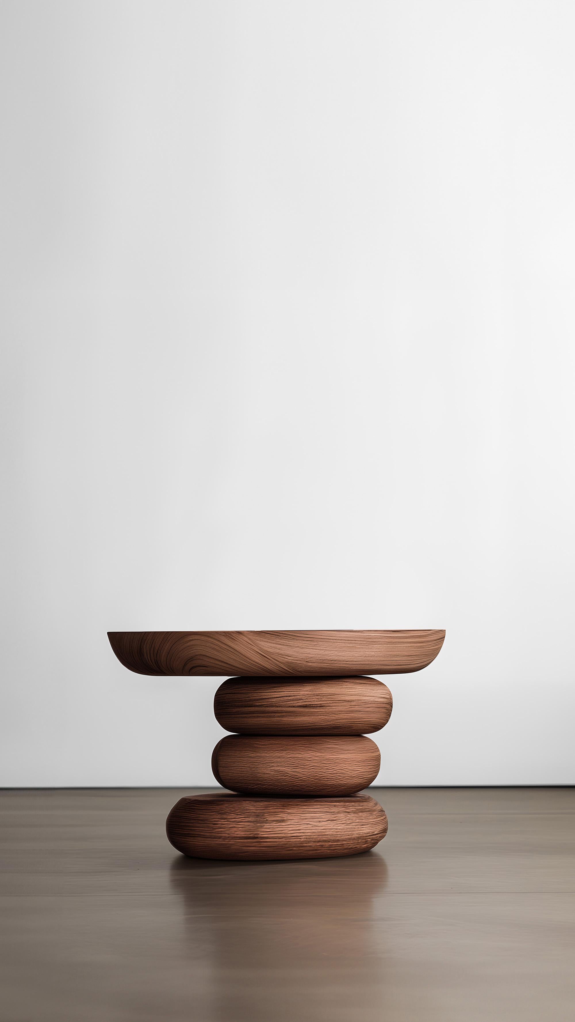 Mexicain Table d'appoint Elefante 18 par Joel Escalona, bois massif, sphères décoratives en vente