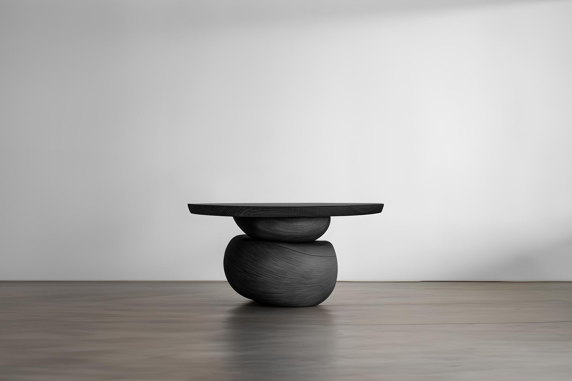 Contemporary Elefante Side Table 9 by NONO, Solid Walnut Wood, Ornamental Design For Sale
