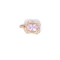 Elegance 14k Timeless Barbie Vivid Pink 3.72 ct Kunzite .31 ct Diamond Pendentif