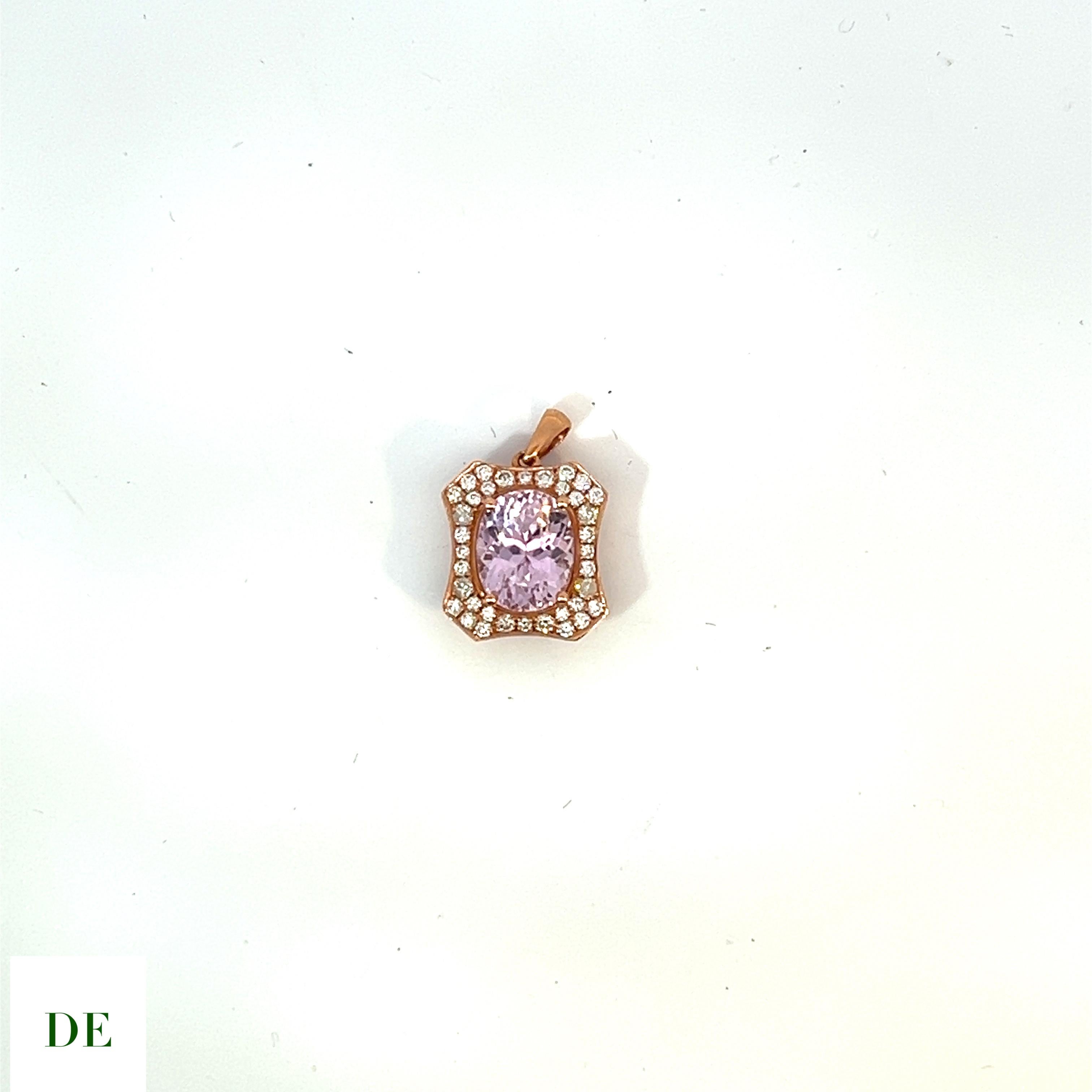 Introducing the epitome of elegance and sophistication - the Elegance 14k Timeless Classic Barbie Vivid Pink Pendant. This exquisite pendant showcases a mesmerizing 3.13 carat Kunzite gemstone, radiating with a vivid pink hue that captures attention