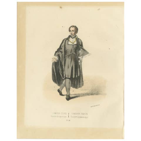 Elegance and Duty: Handcolored Print of the Secret Chamberlain, Plate 26, 1862