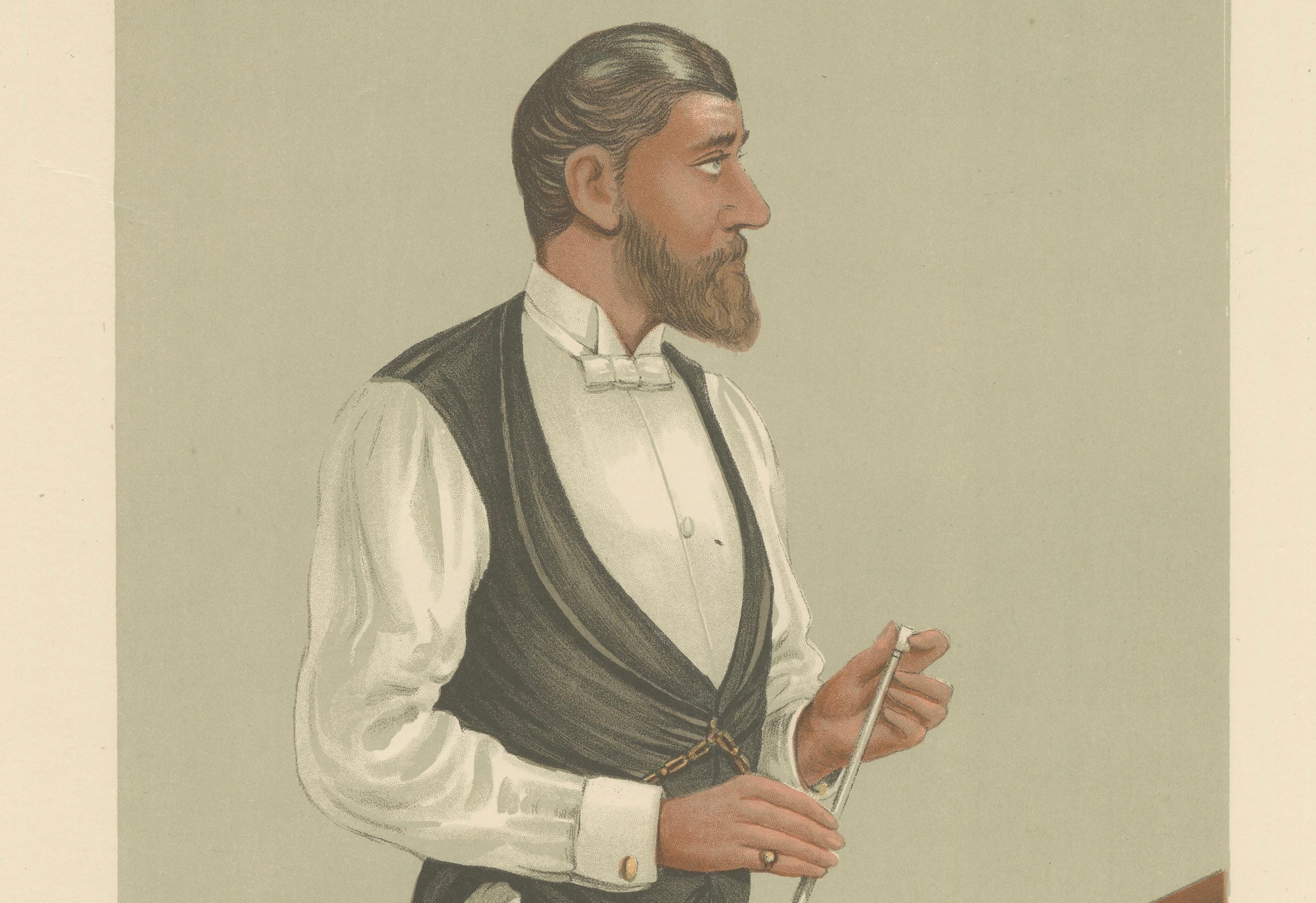 Eleganz beim Spiel: John Roberts Jr., Billard-Virtuose, Vanity Fair 1885 von Spy (Papier) im Angebot