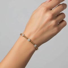 Elegance Diamond 14K (or 18k upon request) Yellow Gold Link Bracelet