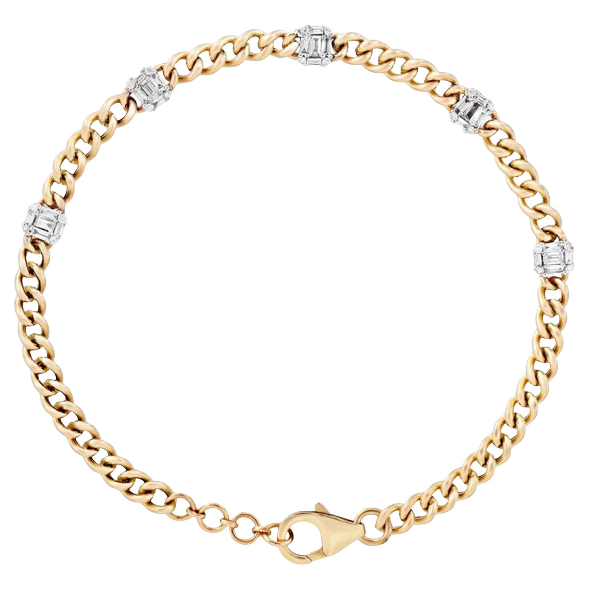 Elegance Diamond 14K (or 18k upon request) Yellow Gold Link Bracelet
