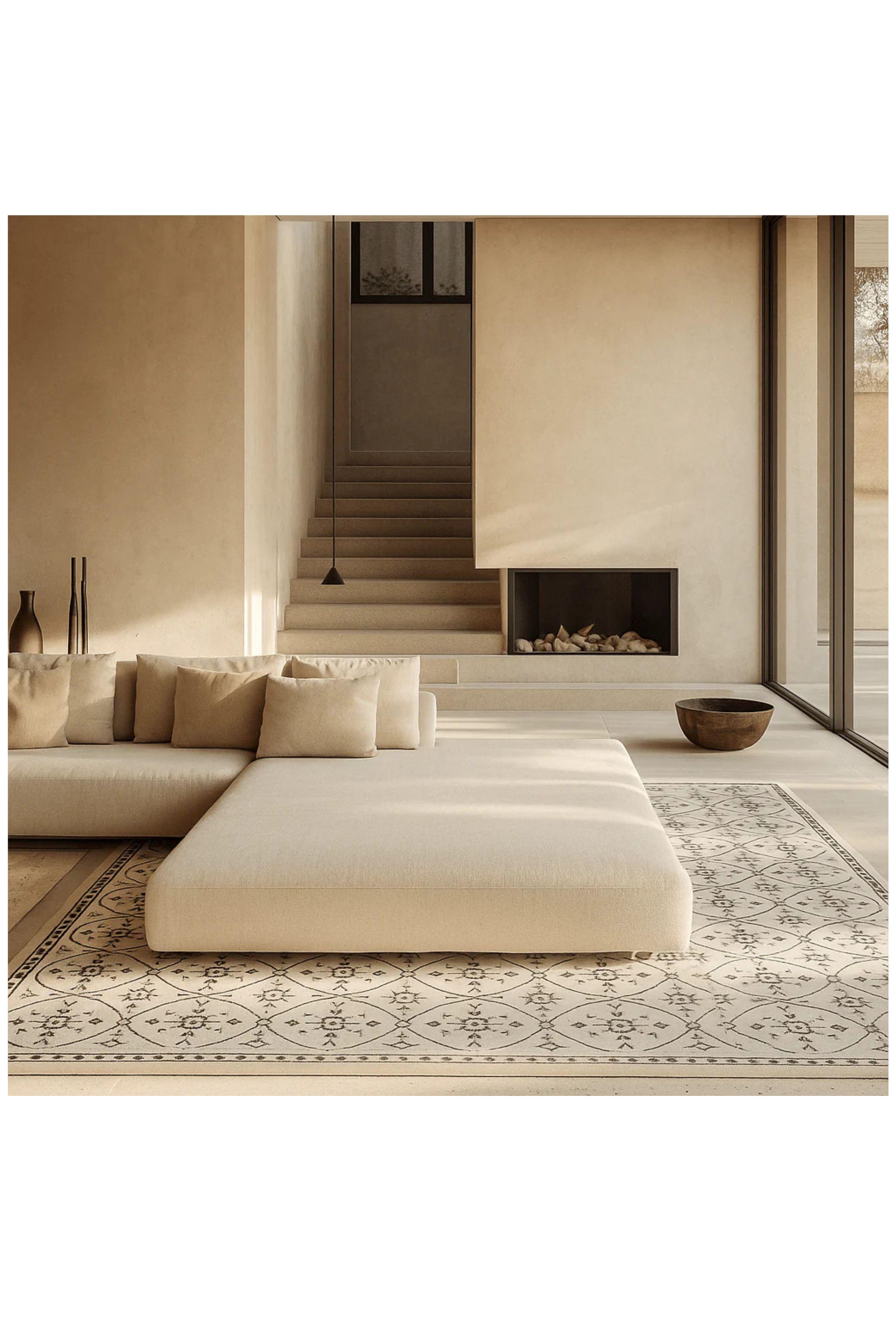 Mumbai è un lussuoso tappeto annodato a mano e realizzato con la migliore lana della Nuova Zelanda. Disponibile in formato 8 x 10 piedi, questo tappeto combina un'eleganza senza tempo con un tocco moderno. Il colore bianco sporco e grigio scuro