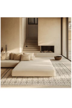 Mumbai Hand-Knotted Rug, New Zealand Wool, 8 x 10 Ft, Off-White & Gray