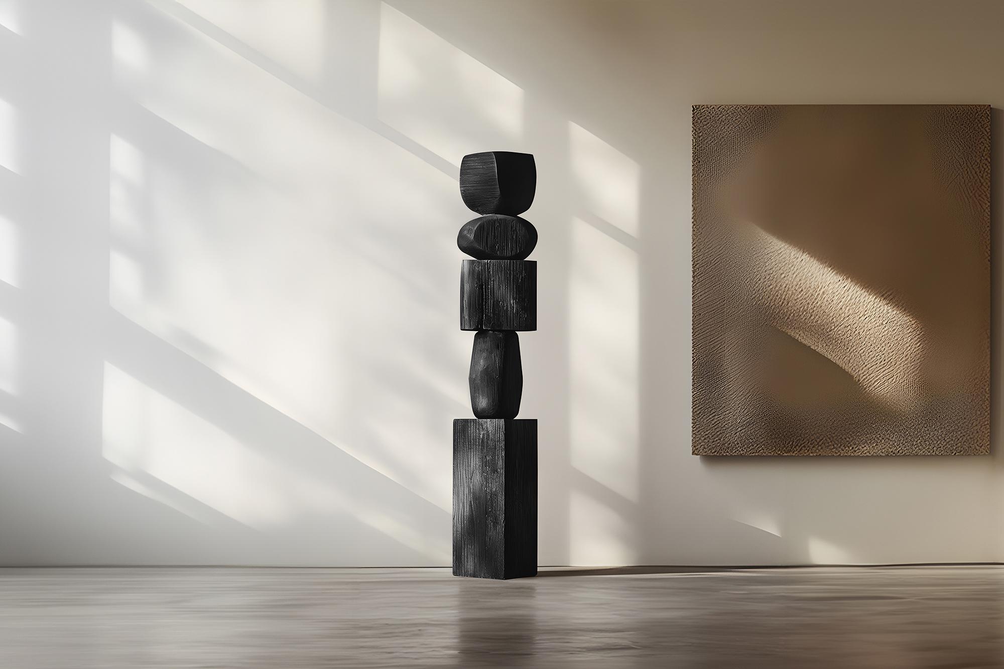 Brutalist Elegance in Black Solid Wood by NONO, Still Stand No78 Redefined For Sale