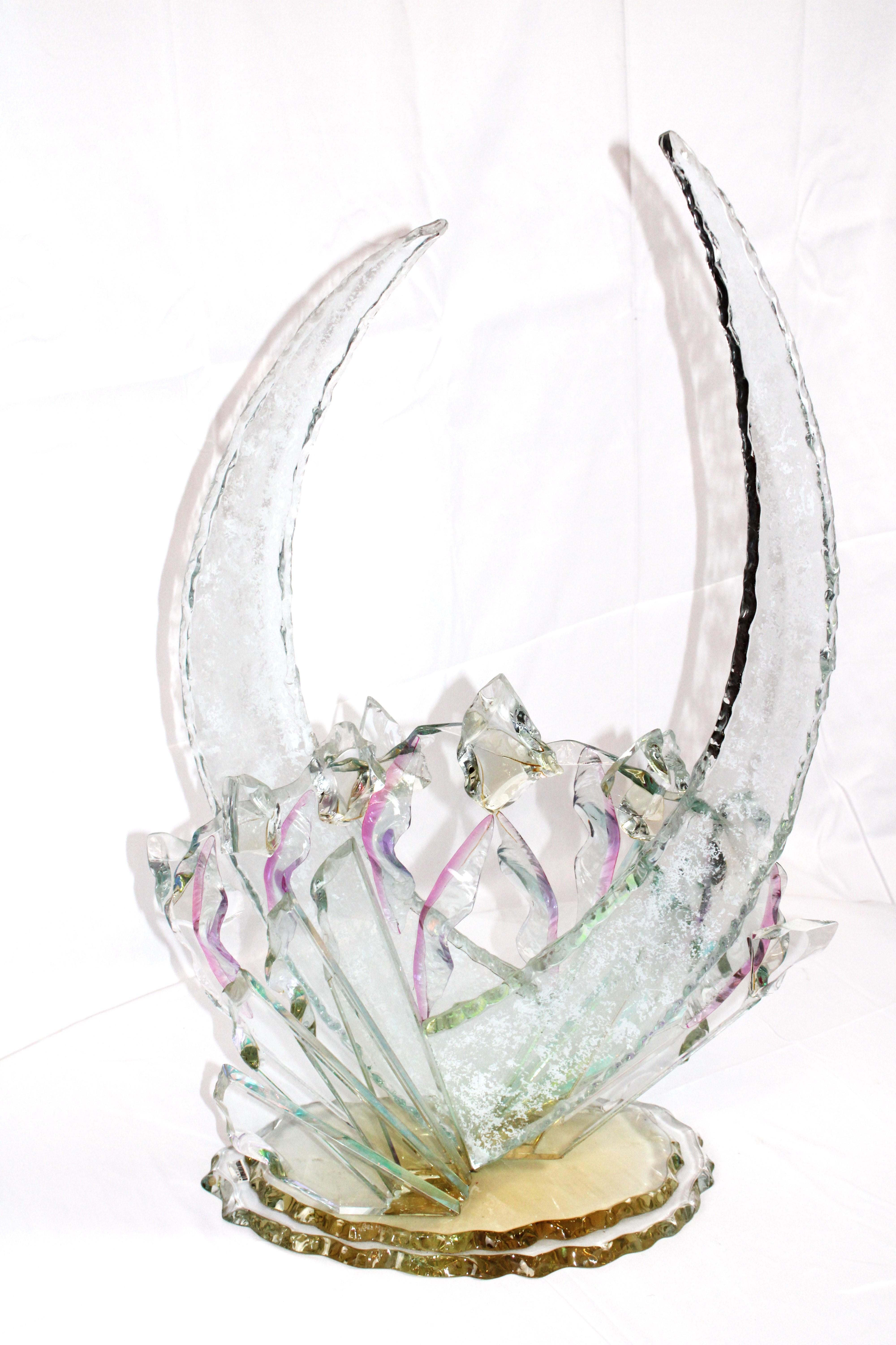 Hand-Crafted Elegance in Glass: A Symphony of Translucent Curves by Bill Meek For Sale