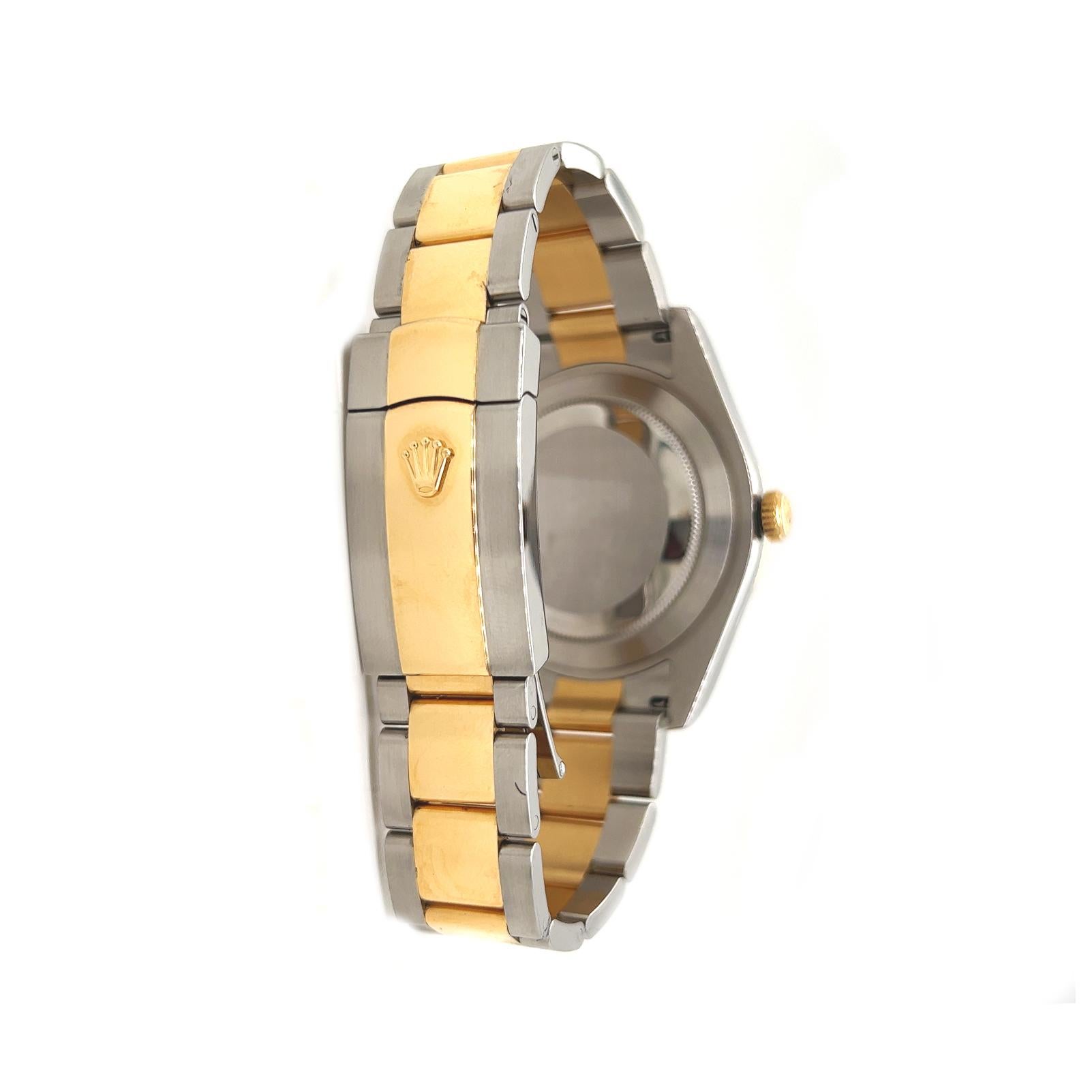 Elegance in Steel: Rolex Datejust T-Tone Wimbledon 41mm Cocktail Watch In Good Condition For Sale In Los Angeles, CA