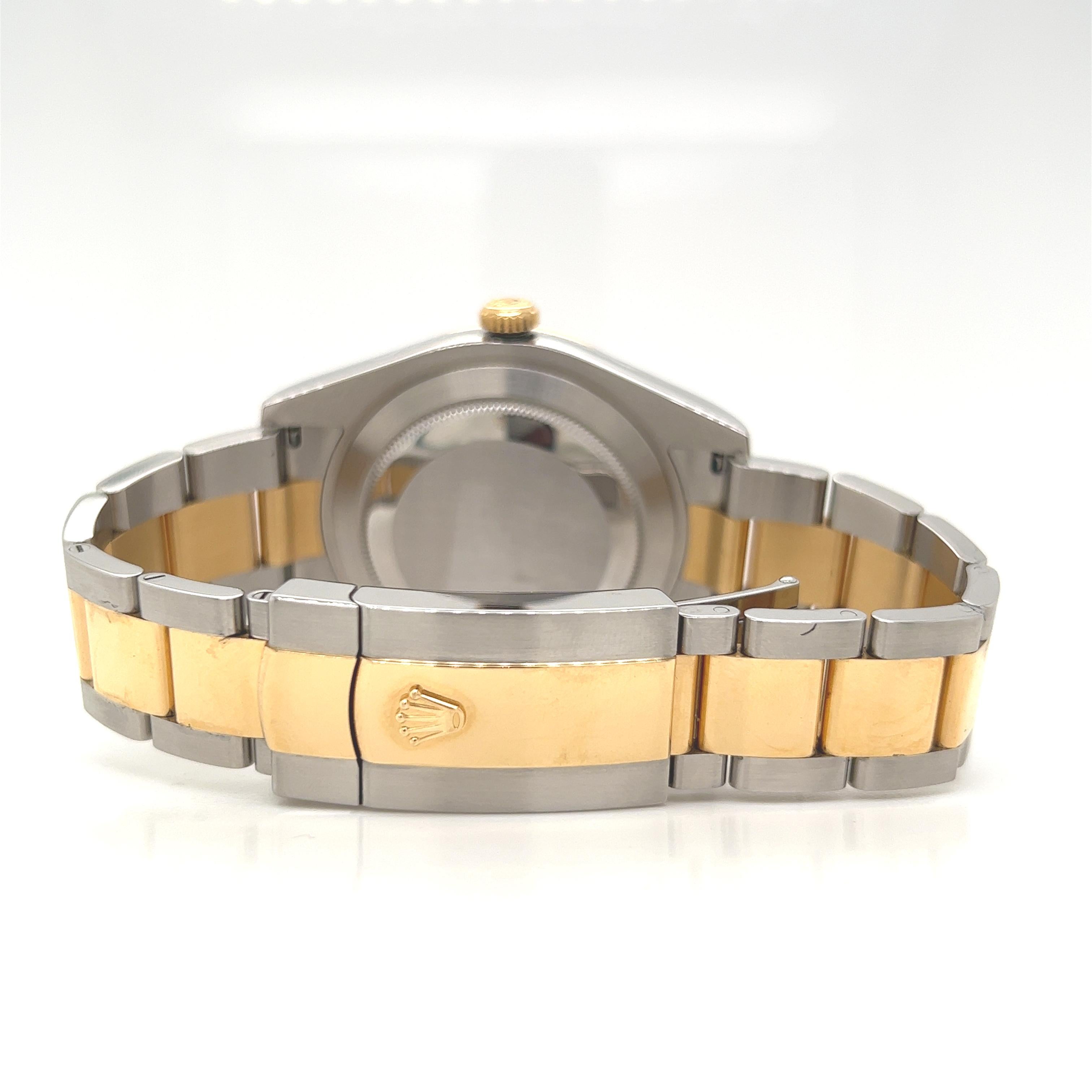 Men's Elegance in Steel: Rolex Datejust T-Tone Wimbledon 41mm Cocktail Watch For Sale