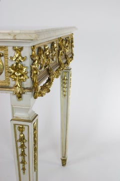 Elegance of the Revolution: A Louis XVI Style Console Table (Late 19th Century)