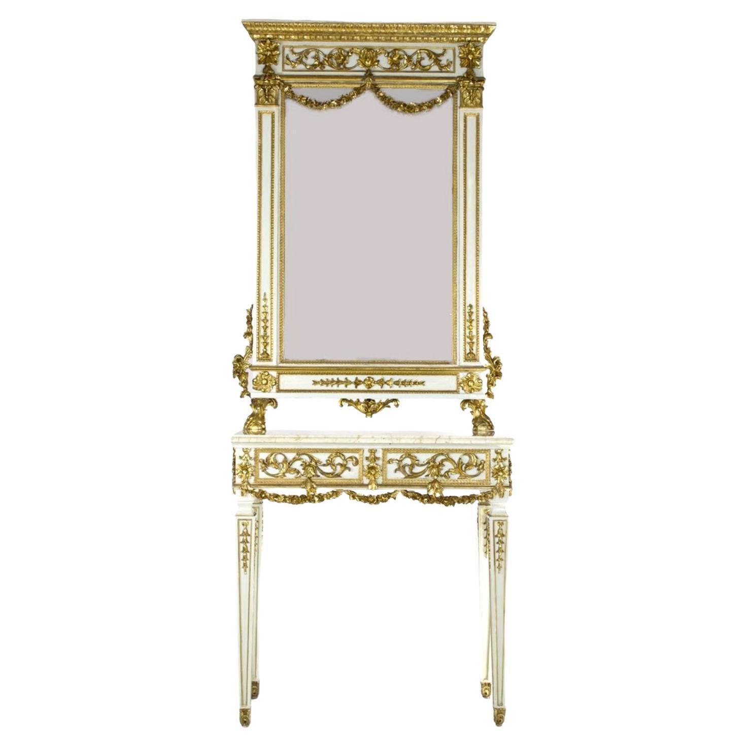 Elegance of the Revolution: A Louis XVI Style Console Table (Late 19th Century) For Sale