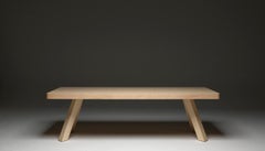 Elegance Wood Table in Natural Maple Wood with Slanted Legs by Aldo Cibic