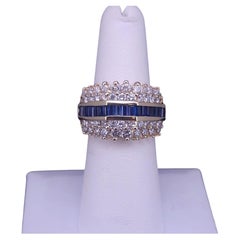 Bague Elegand en or jaune 14K avec saphir et diamants Taille 6.25