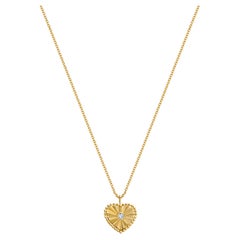 Elegant 0.04 Carat F-G, SI Round Diamond Necklace in 14k Yellow Gold