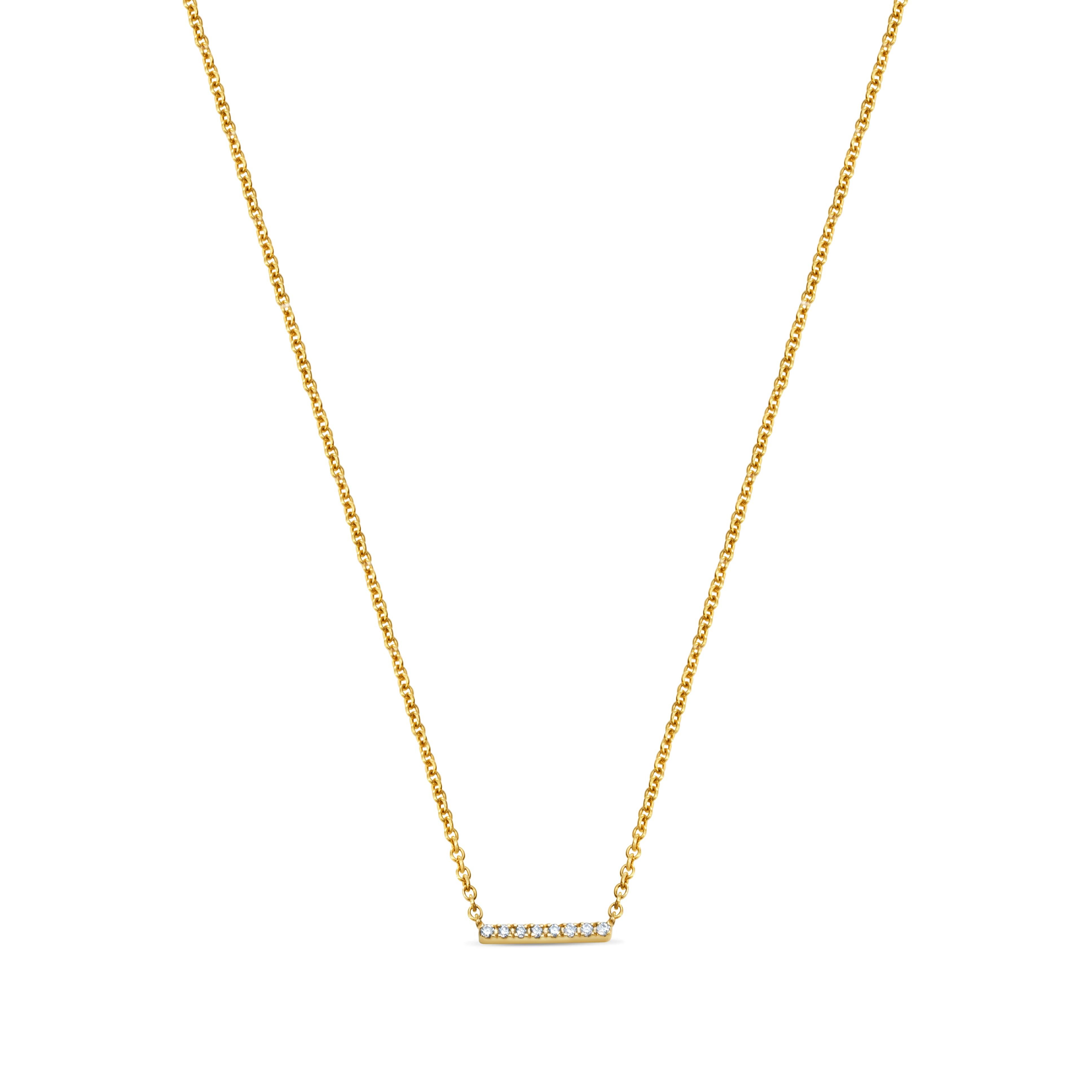 Eleg Eleg, collana di diamanti rotondi F-G, SI da 0,04 carati in oro giallo 14k