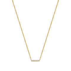 Elegant 0.04 Carat F-G, SI Round Diamond Necklace in 14k Yellow Gold