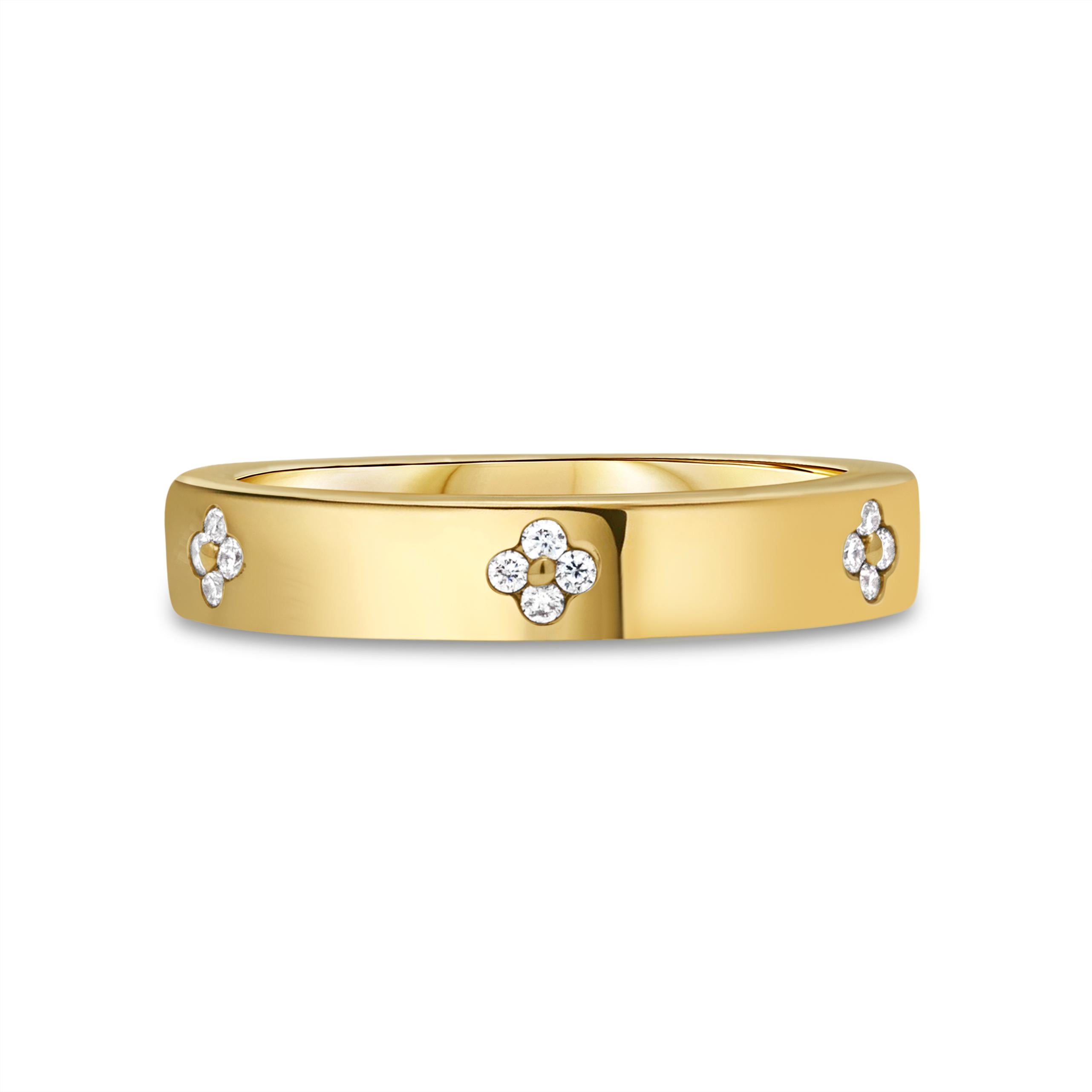 Contemporaneo Anello Eleg da 0,09 carati F-G, SI con diamante rotondo in oro giallo 14k in vendita