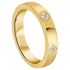 Elegant 0.09 Carat F-G, SI Diamond Round Ring in 14k Yellow Gold