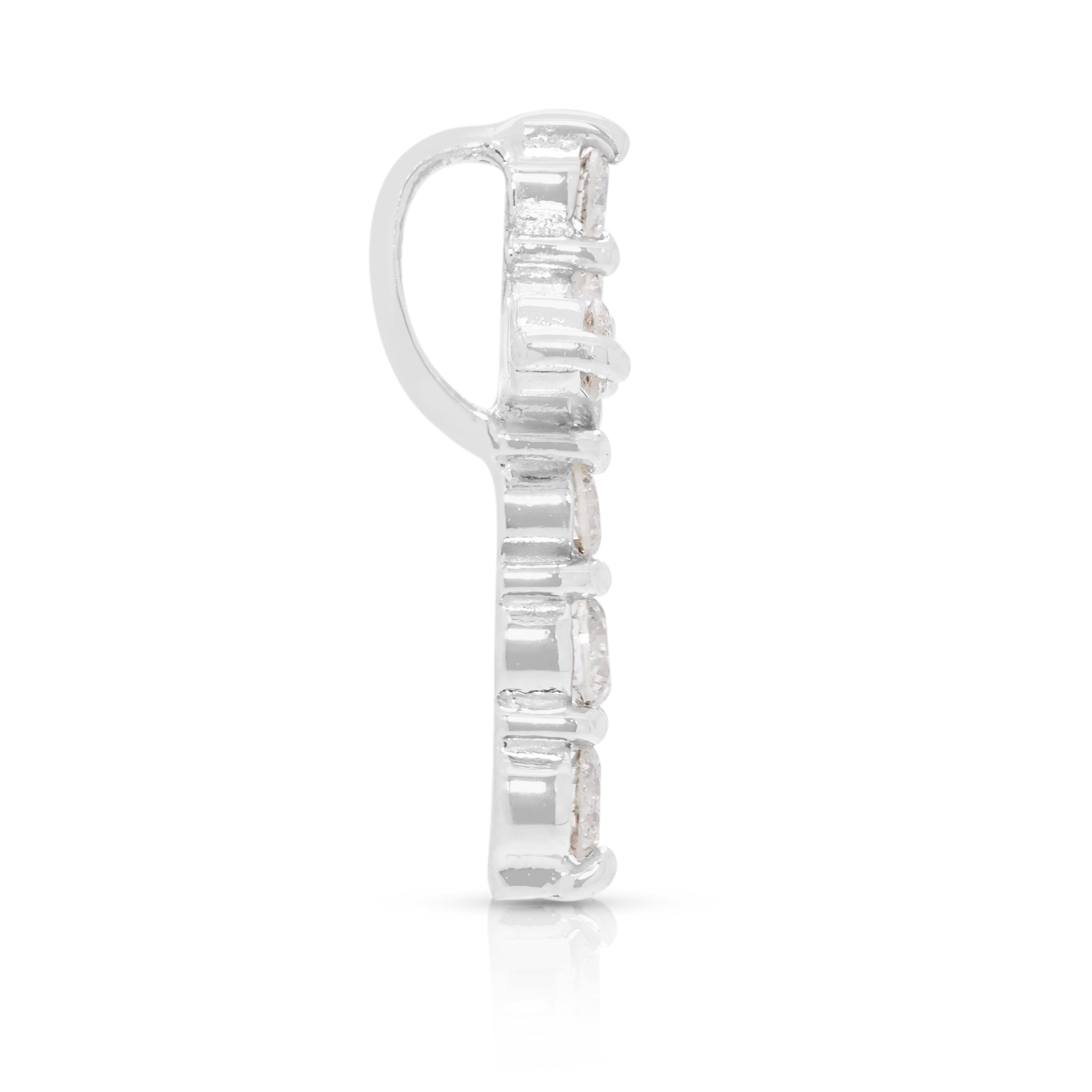 Elegant pendentif croix en diamant naturel de 0,20 ct en platine Pour femmes en vente