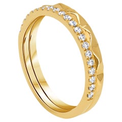 Eleganter 0,23 Karat runder Diamantring aus 14k Gelbgold mit Diamanten