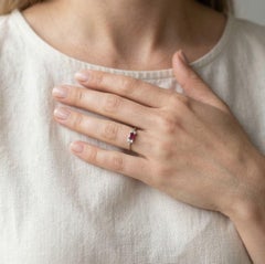 Elegant 0.23ct Ruby & Diamond Ring in 18K White Gold