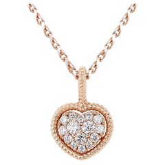 Élégant collier en forme de cœur de 0,25 carat avec des diamants naturels ronds et brillants