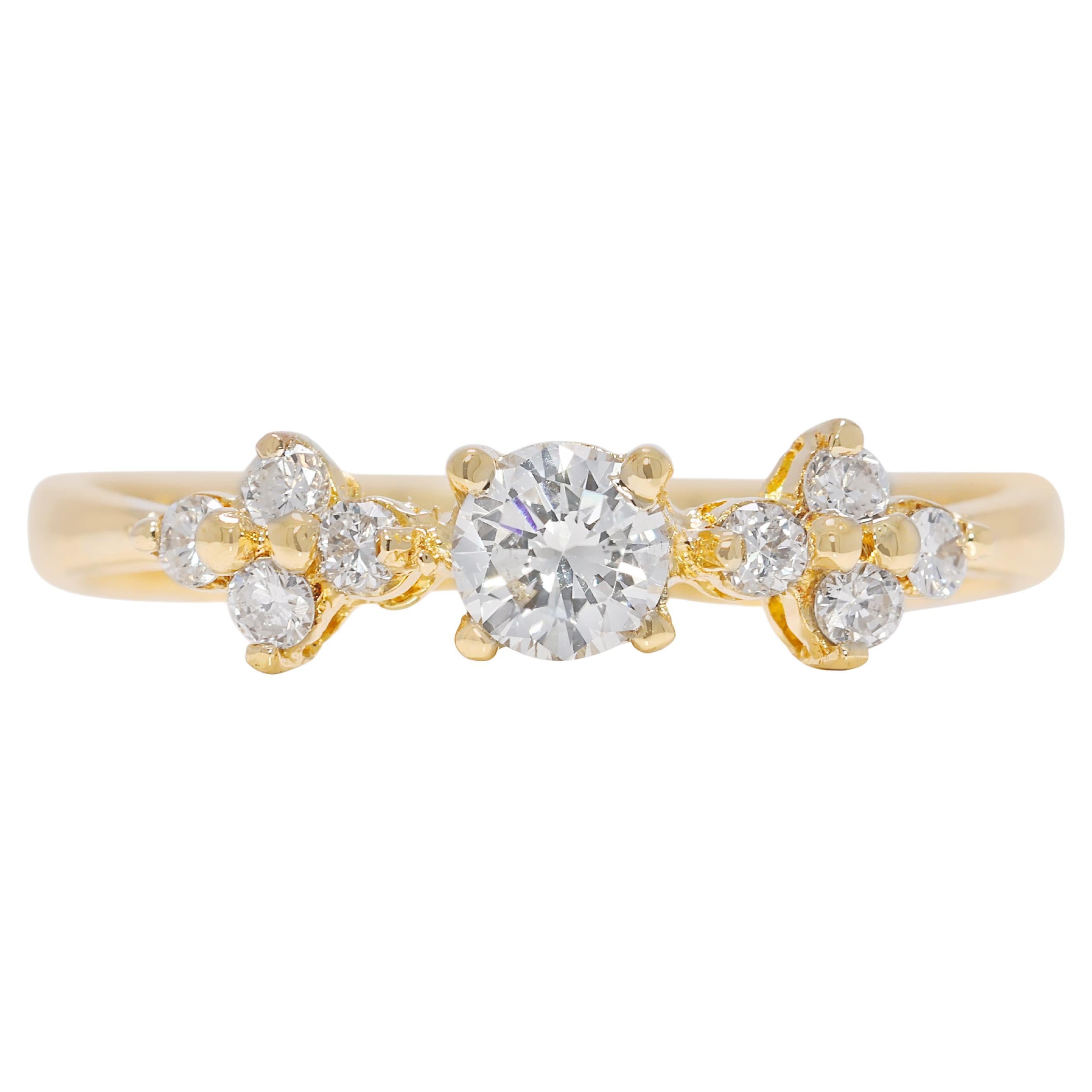 Elegant anneau de 0,25ct Natural Elegance en or jaune 18K