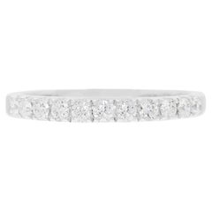 Elegant 0.27ct Natural Diamond Half-Eternity Band Ring in 18K White Gold