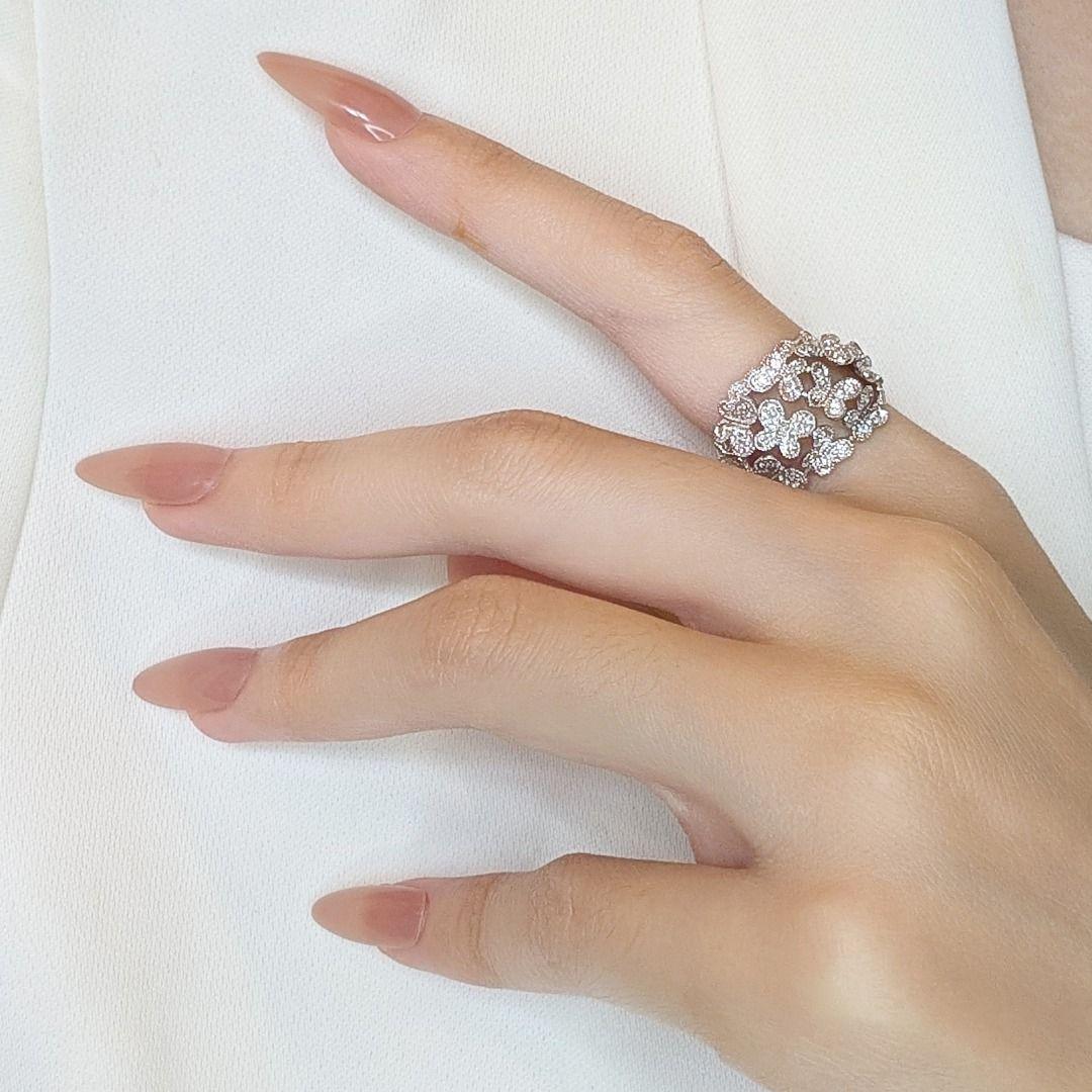 Women's Elegant 0.27ct Natural Diamond Ring in 18K White Gold