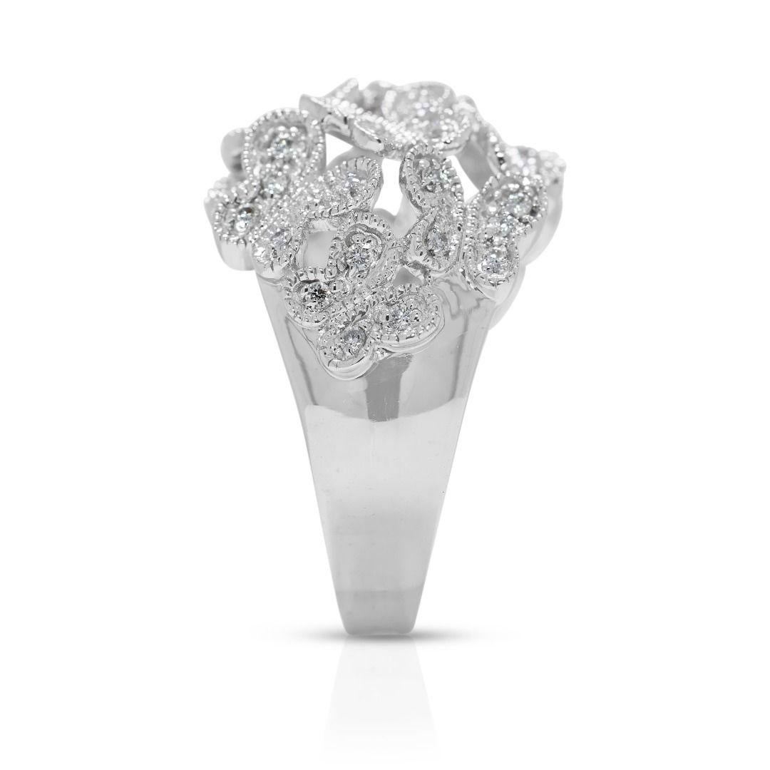 Elegant 0.27ct Natural Diamond Ring in 18K White Gold 1