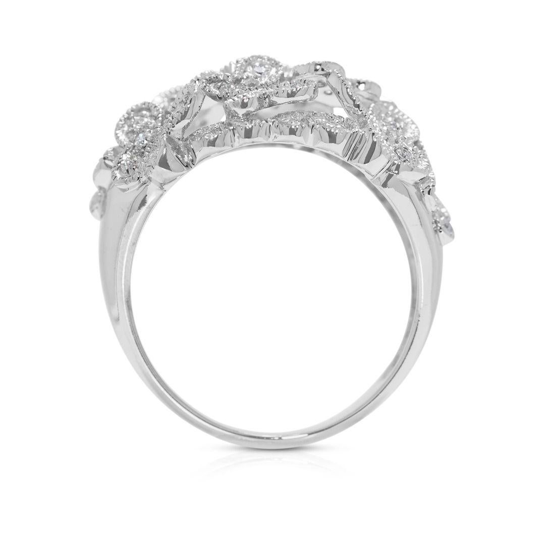 Elegant 0.27ct Natural Diamond Ring in 18K White Gold 2