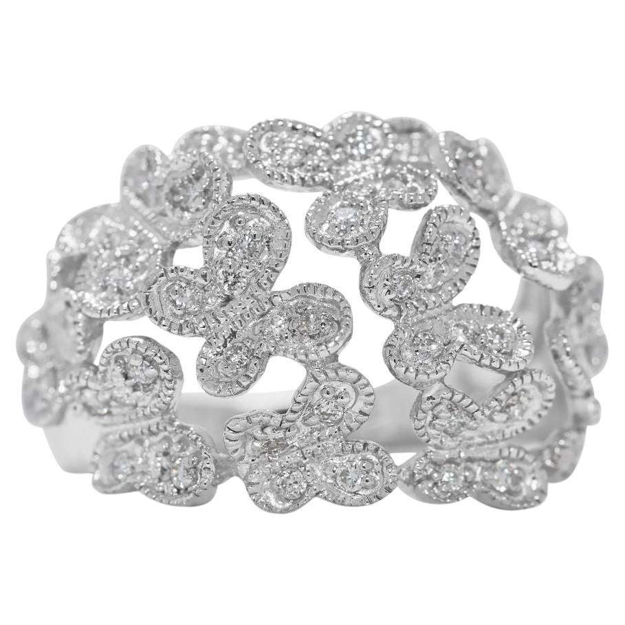 Elegant 0.27ct Natural Diamond Ring in 18K White Gold