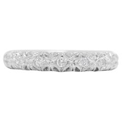 Elegant 0.30ct Natural Diamond Half Eternity 18K White Gold Ring