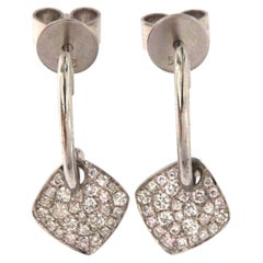 Elegant 0.32 CTW Pave Diamond Dangle Earrings in 14K, New