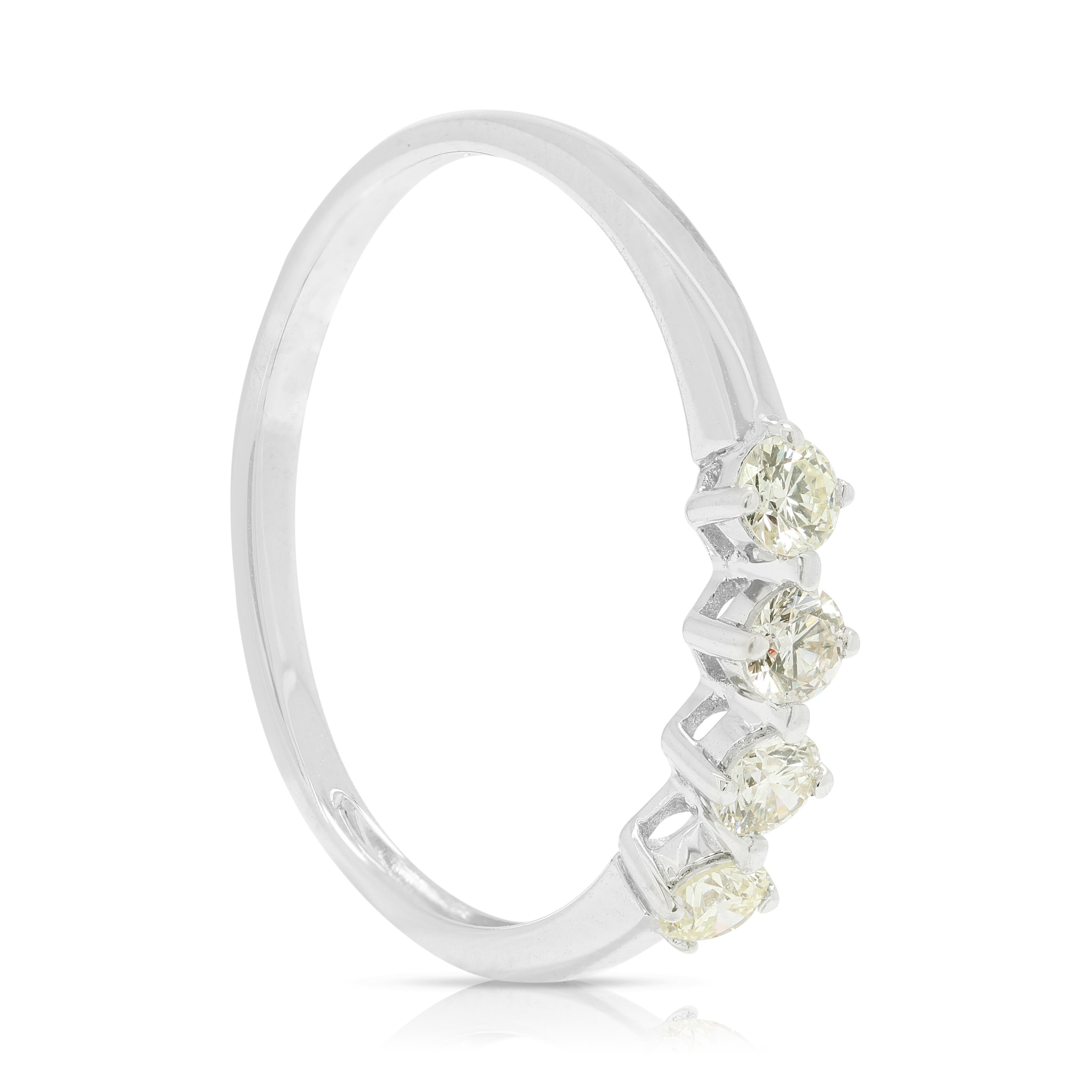 Donna Anello Elegance con diamanti naturali da 0,32 carati in oro bianco 18 carati in vendita