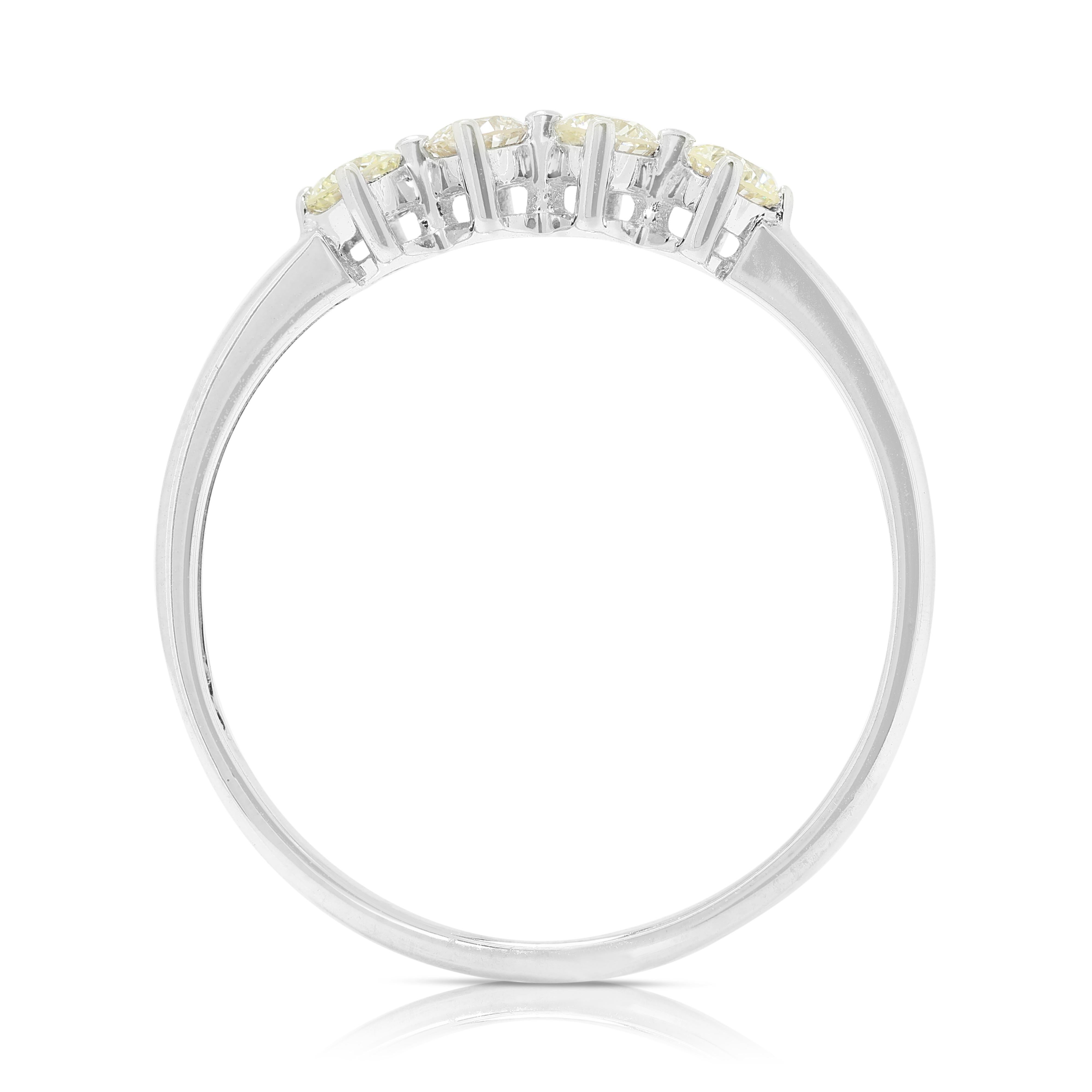 Anello Elegance con diamanti naturali da 0,32 carati in oro bianco 18 carati in vendita 2