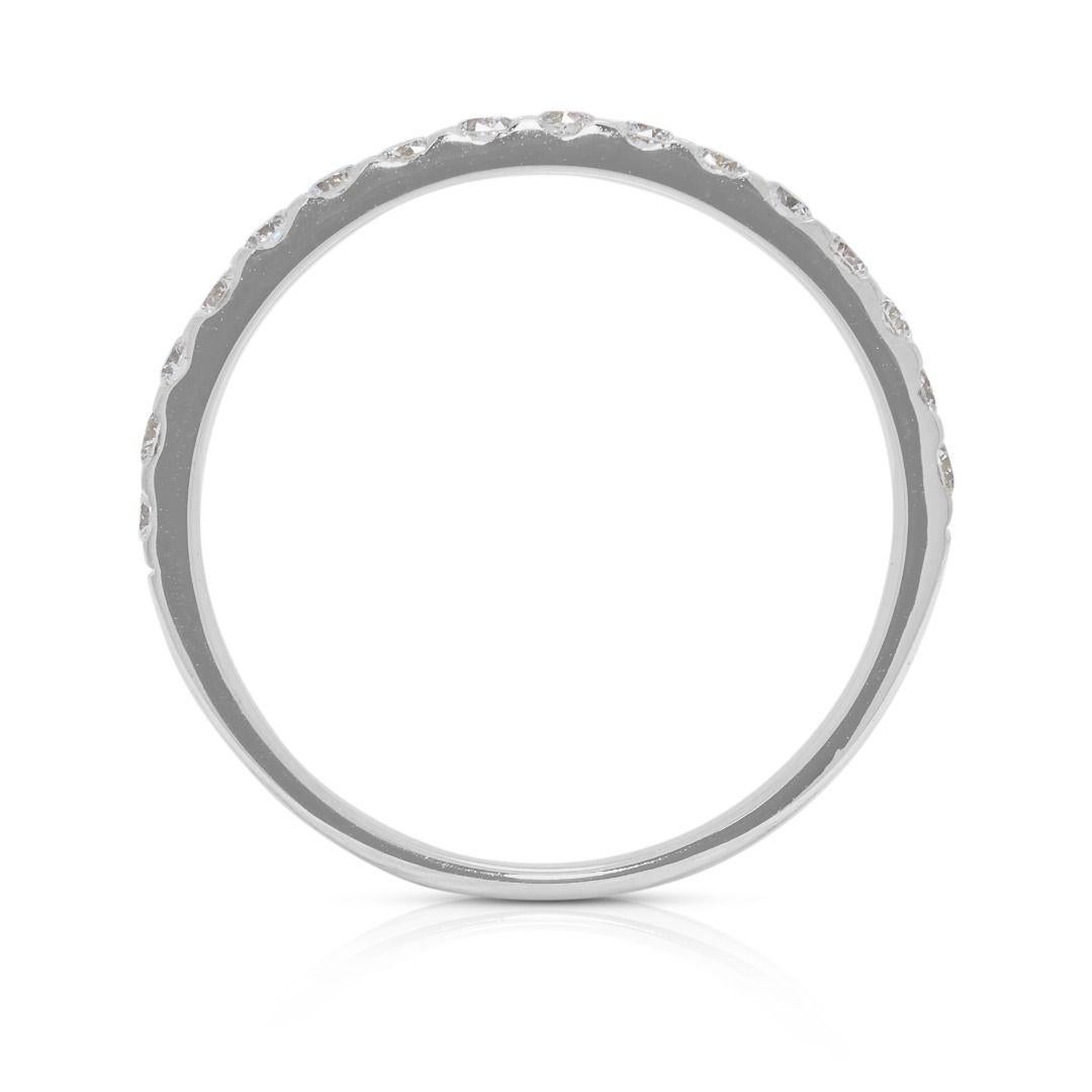 Elegant 0.33ct Natural Diamond Half Eternity 18K White Gold Ring im Angebot 2