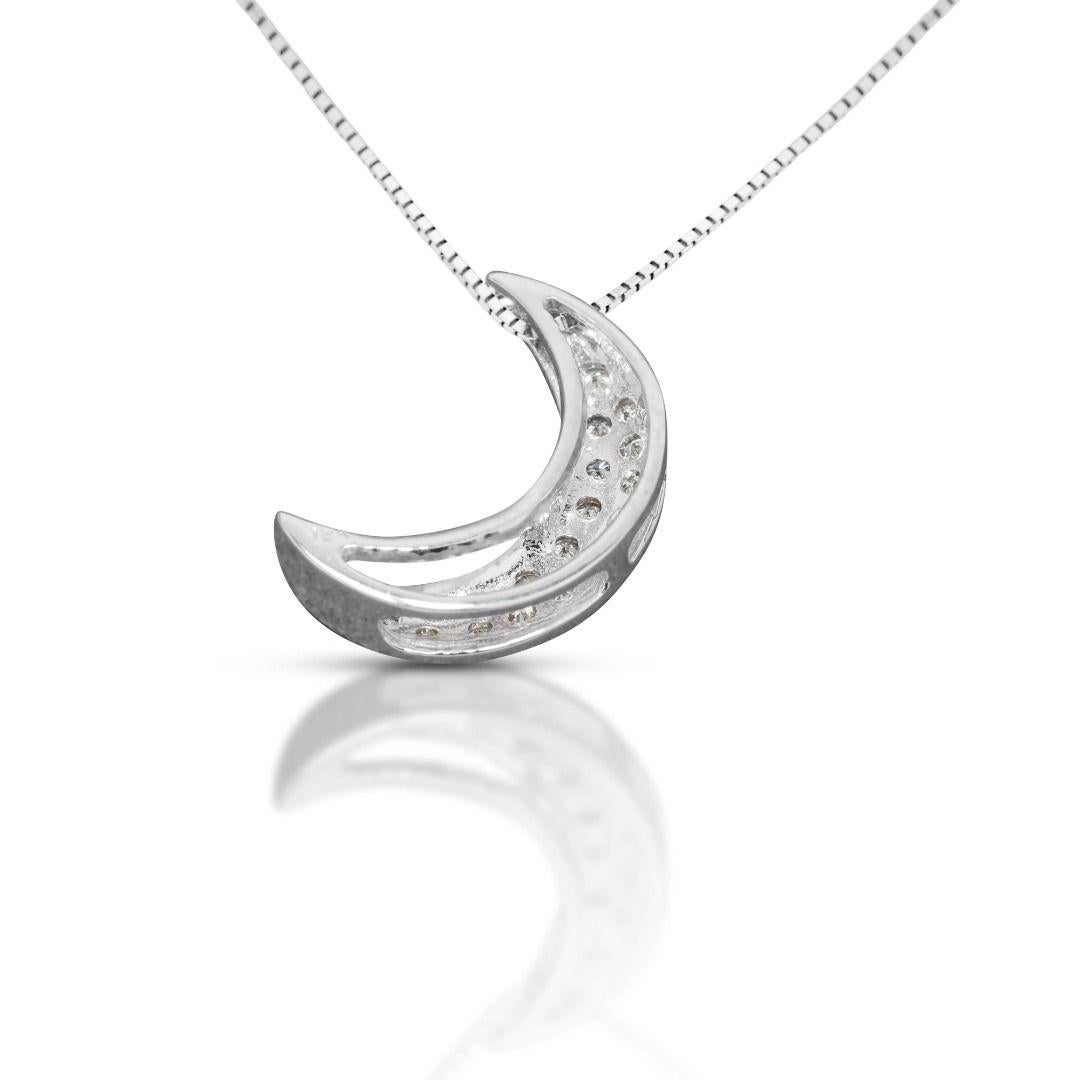 Elegant 0.35ct Half Moon Shape Diamond Pendant - (Chain not included) For Sale 1