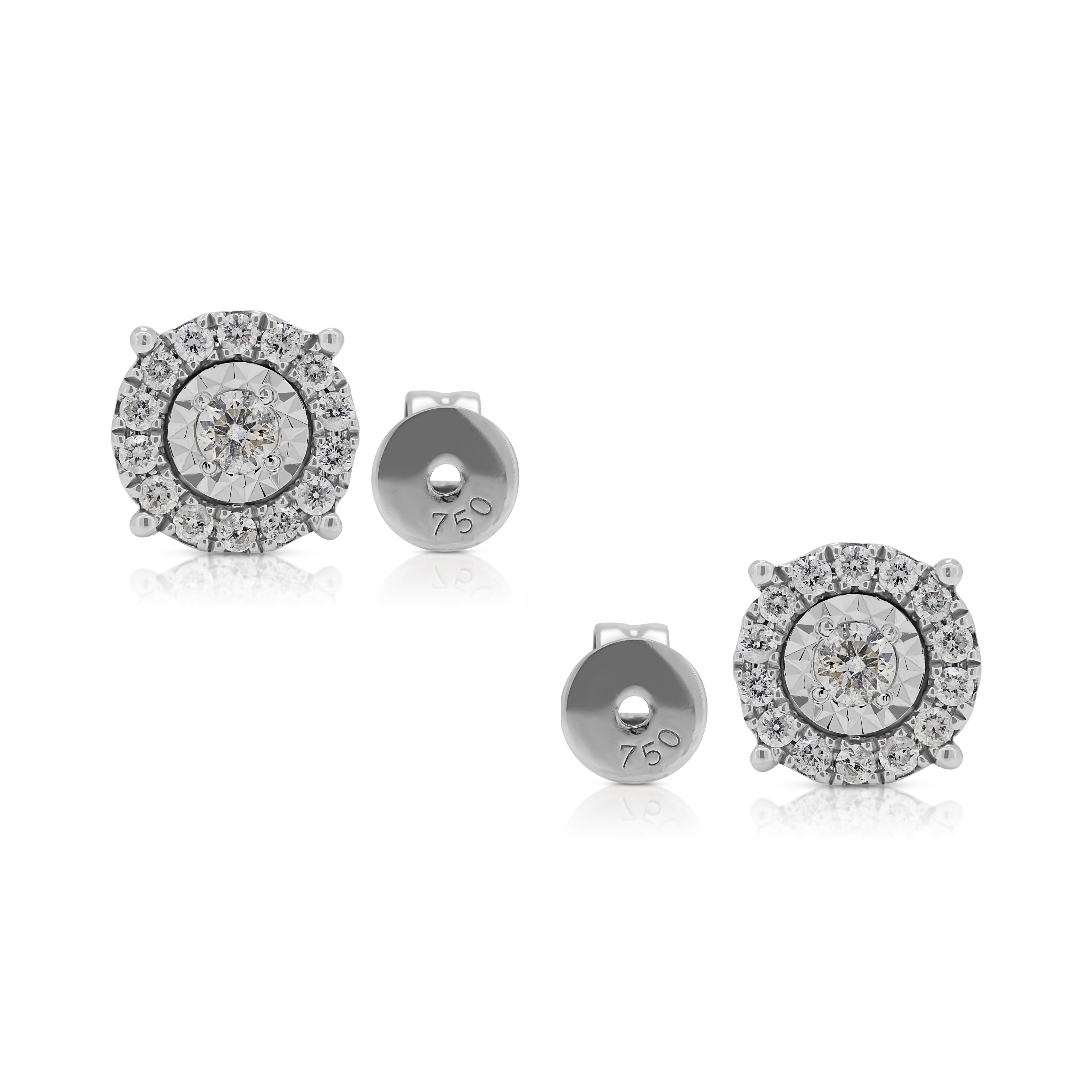 Elegance Orecchini a cono con diamanti naturali da 0,36 carati in oro bianco 18 carati in vendita 2