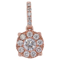 Elegance - Ciondolo con diamanti naturali da 0,36 carati in oro rosa 18 carati
