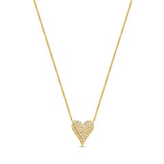 Élégant collier de diamants ronds F-G, SI de 0,37 carat en or jaune 14 carats