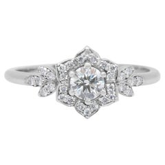 Eleganter 0,37ct Diamanten Cluster Ring in 18k Weißgold - IGI zertifiziert