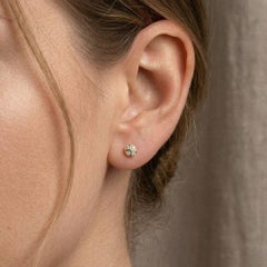 Elegant 0.40ct Diamond Floral Earrings in 20K Yellow Gold