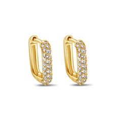 Eleganti orecchini con diamanti rotondi da 0,41 carati F-G, SI in oro giallo 14k